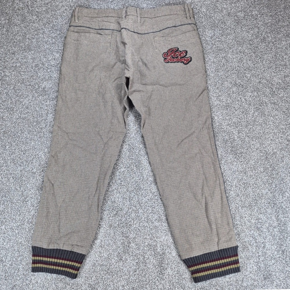 Ice Iceberg Gilmar Jogger Pants Mens 34 Brown Houndstooth Made in Italy - Picture 2 of 13